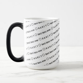 Personalisierter Name Best Boss Black, weißes Must Tasse
