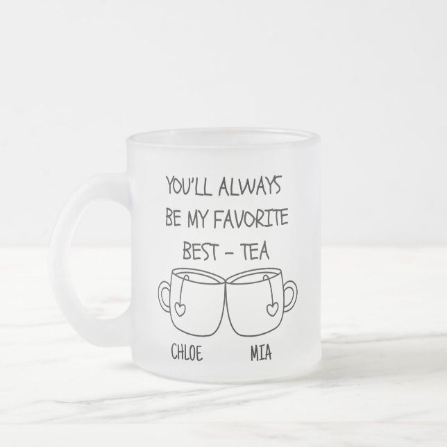 Personalisierter Name Best Friend Bestie Funny Mattglastasse (Links)