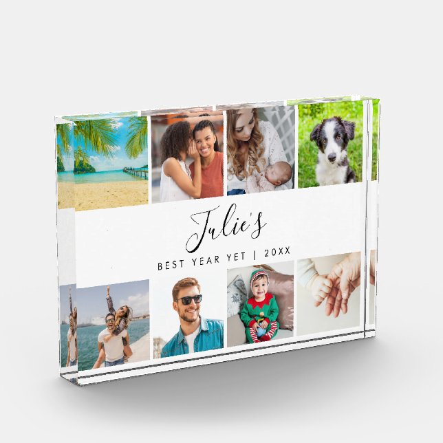 Personalisierter Name Best Year yet Collage 8 Fotoblock (Links)
