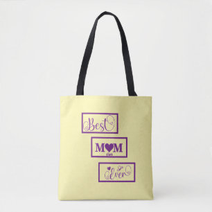 Personalisierter Name beste Mama je lila Beige Tasche