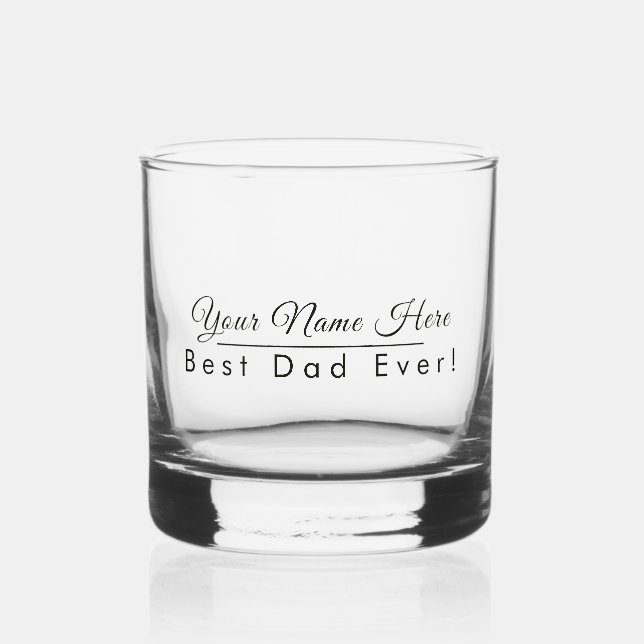Personalisierter Name Bester Vater Ever Elegante Whiskyglas (Vorderseite)