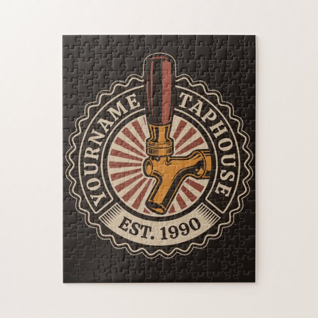 Personalisierter NAME Bierbrauerei Bar (Vertikal)