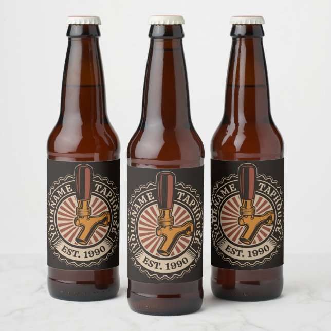 Personalisierter NAME Bierbrauerei Bar Bierflaschenetikett (Flaschen)