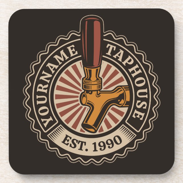 Personalisierter NAME Bierbrauerei Bar Getränkeuntersetzer (Vorderseite)