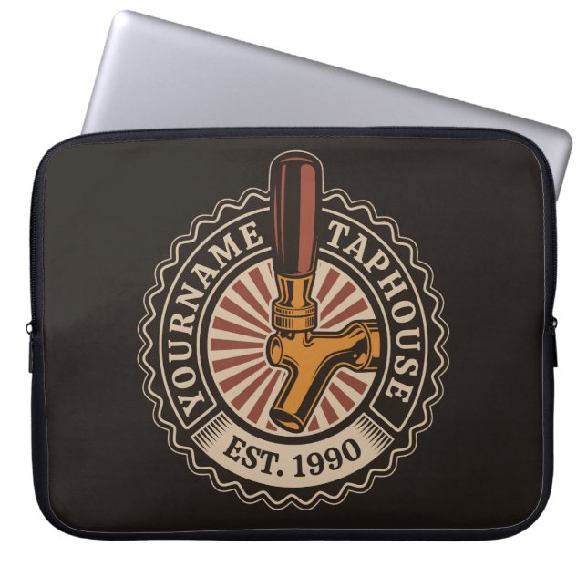 Personalisierter NAME Bierbrauerei Bar Laptopschutzhülle (Vorderseite)