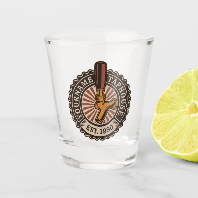 Personalisierter NAME Bierbrauerei Bar Schnapsglas (Vorderseite)