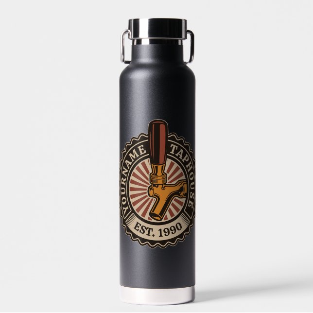 Personalisierter NAME Bierbrauerei Bar Trinkflasche (Vorne)