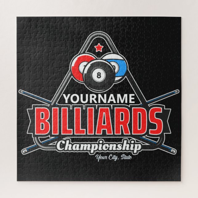 Personalisierter NAME Billard 8 Ball Pool Cue Rack (Vertikal)