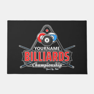 Personalisierter NAME Billard 8 Ball Pool Cue Rack Fußmatte