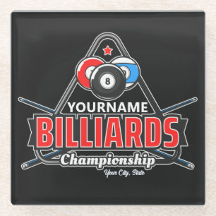 Personalisierter NAME Billard 8 Ball Pool Cue Rack Glasuntersetzer