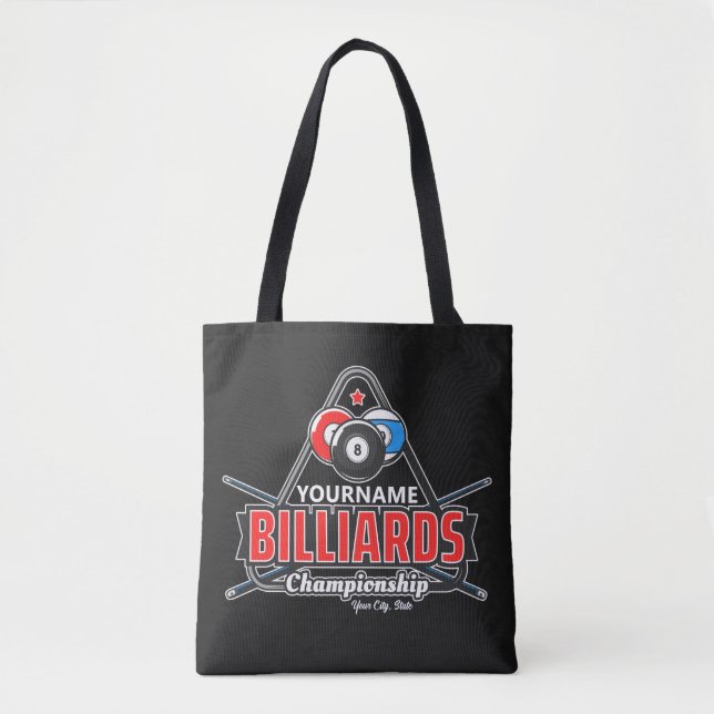 Personalisierter NAME Billard 8 Ball Pool Cue Rack Tasche (Vorderseite)