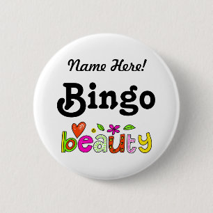Personalisierter Name Bingo Beauty Custom Pinback Button
