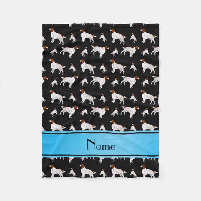 Personalisierter Name Black English Setter Fleecedecke (Vorderseite)