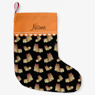 Personalisierter Name Black shih tzu dogs Kleiner Weihnachtsstrumpf