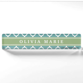 Personalisierter Name Blassblaues Quatrefolienmust Namensplakette