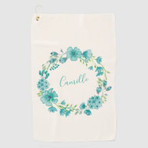 Personalisierter Name Blauer Blume Golfer Bachelor