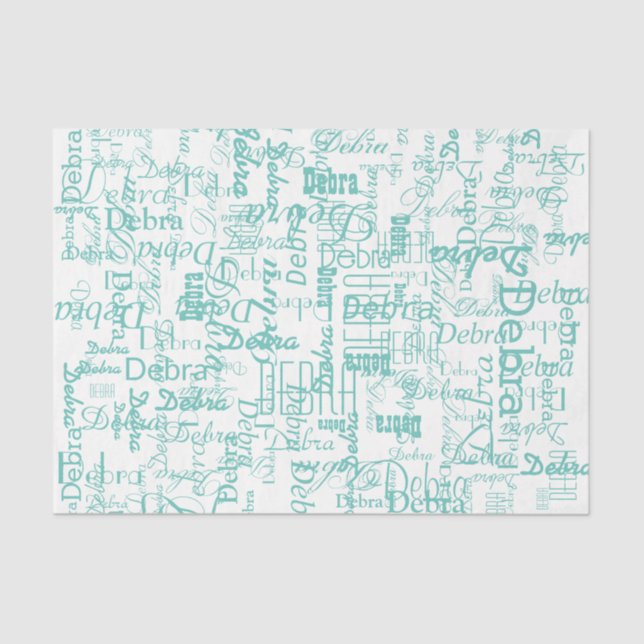 Personalisierter Name Blauer Gewebepapier Seidenpapier (Vorderseite)
