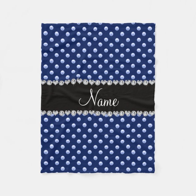 Personalisierter Name Blauperlen Fleecedecke (Vorderseite)