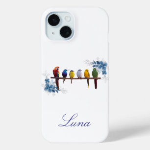 Personalisierter Name Blumen Vögel  Case-Mate iPhone Hülle