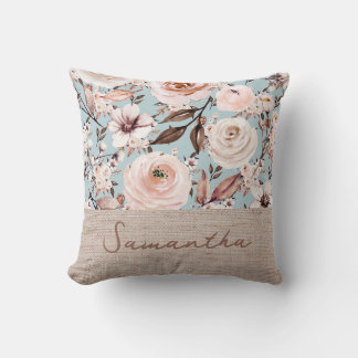 Personalisierter Name Blumenfarbe Kissen