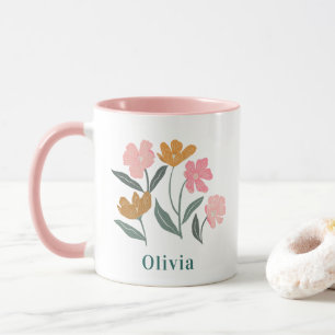 Personalisierter Name Botanisch Illustrierte Braut Tasse