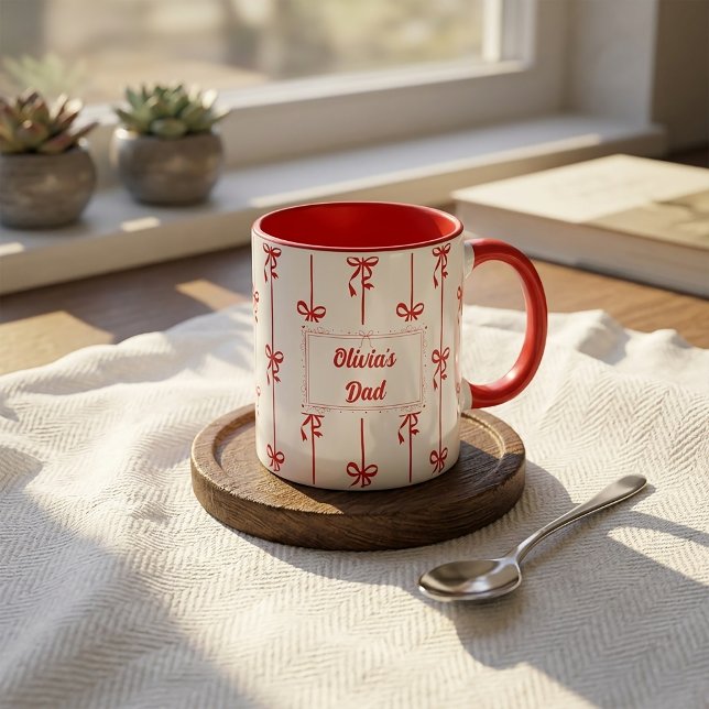 Personalisierter Name Bow Stripe Becher Geschenk f Tasse (Von Creator hochgeladen)