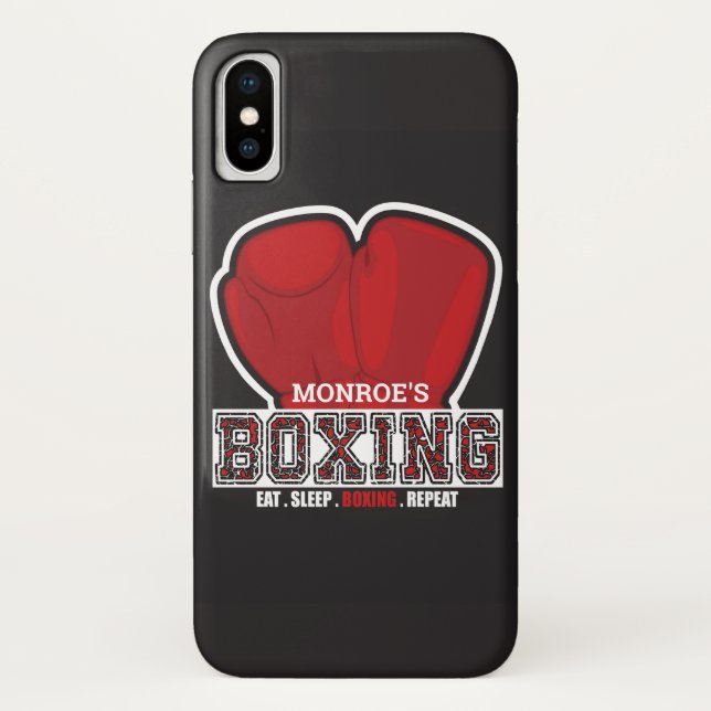 Personalisierter NAME Boxer Boxing Glove Prize Fig Case-Mate iPhone Hülle (Rückseite)