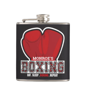 Personalisierter NAME Boxer Boxing Glove Prize Fig Flachmann