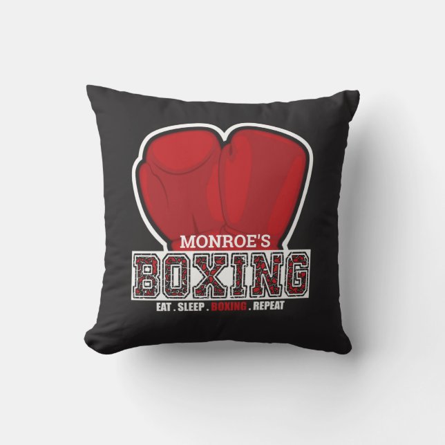Personalisierter NAME Boxer Boxing Glove Prize Fig Kissen (Vorderseite)