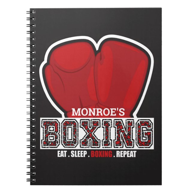 Personalisierter NAME Boxer Boxing Glove Prize Fig Notizblock (Vorderseite)