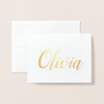 Personalisierter Name | Bridesmaid | Olivia Folienkarte<br><div class="desc">Bleib drinnen,  damit du deine eigenen Gefühle schreibst.</div>