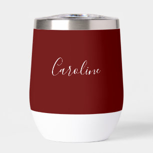 Personalisierter Name Burgunder Schrift Monogramm