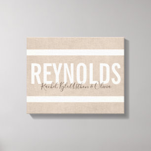 Personalisierter Name Burlap Leinwand