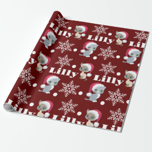 Personalisierter Name Cats Weihnachten Geschenkpapier