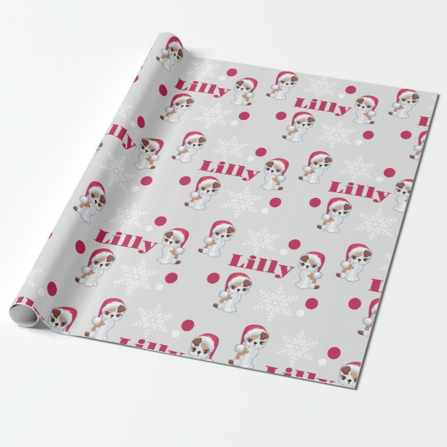 Personalisierter Name Cats Weihnachten Geschenkpapier (Ungerollt)