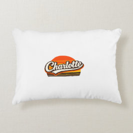 Personalisierter Name Charlotte Retro Sonnenunterg Dekokissen