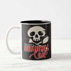 Personalisierter NAME Cheeky Roadkill Cafe Diner Zweifarbige Tasse