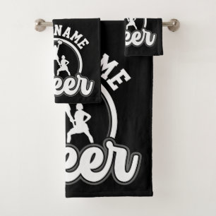 Personalisierter NAME Cheer Team Varsity Cheerlead Badhandtuch Set