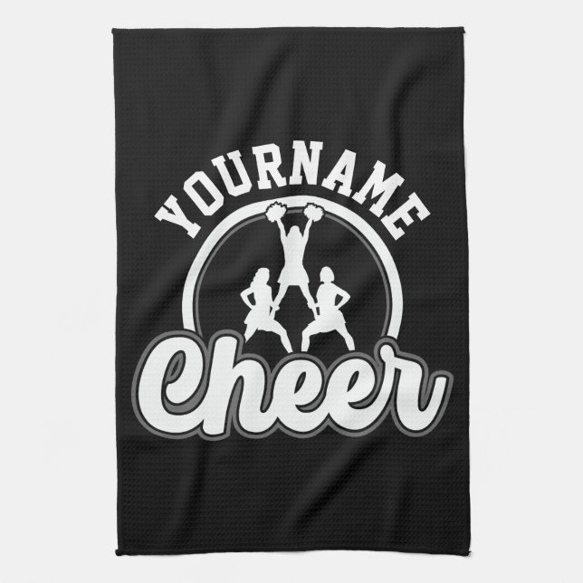 Personalisierter NAME Cheer Team Varsity Cheerlead Geschirrtuch (Vertikal)