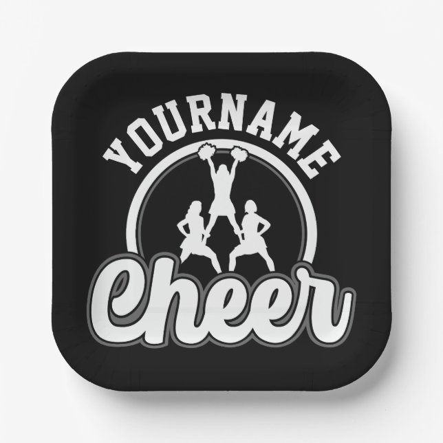 Personalisierter NAME Cheer Team Varsity Cheerlead Pappteller (Vorderseite)
