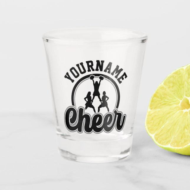 Personalisierter NAME Cheer Team Varsity Cheerlead Schnapsglas (Vorderseite)