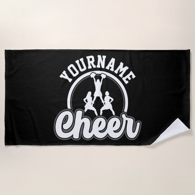 Personalisierter NAME Cheer Team Varsity Cheerlead Strandtuch (Vorderseite)