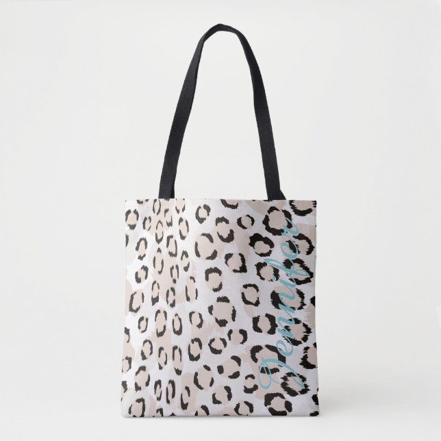 Personalisierter Name Cheetah Print Animal Muster Tasche (Vorderseite)