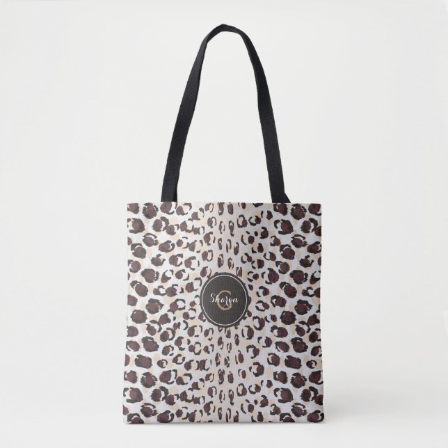 Personalisierter Name Cheetah Print Animal Muster Tasche (Vorderseite)