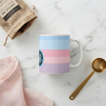 Personalisierter Name Chic Pastell-Gestreift Rosa