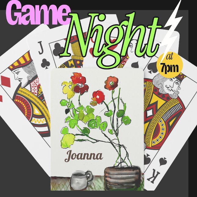 . Personalisierter Name Classic Art Games Spielkarten (Personalized,  Nasturtium playing cards)