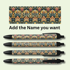 Personalisierter Name Classic floral Kugelschreiber