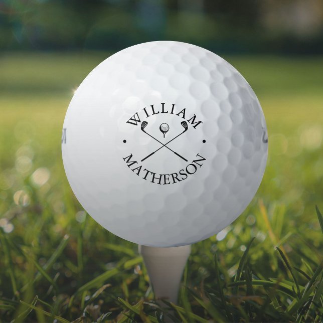 Personalisierter Name Classic Golf Clubs Golfball (Personalized Name Classic Golf Clubs Golf Balls)