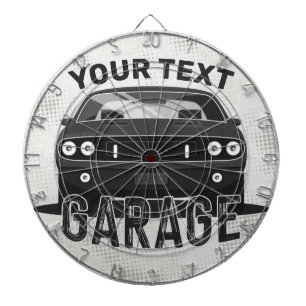 Personalisierter NAME Classic Muscle Garage Retro Dartscheibe