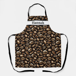 Personalisierter Name Coffee Bean Barista Schürze
